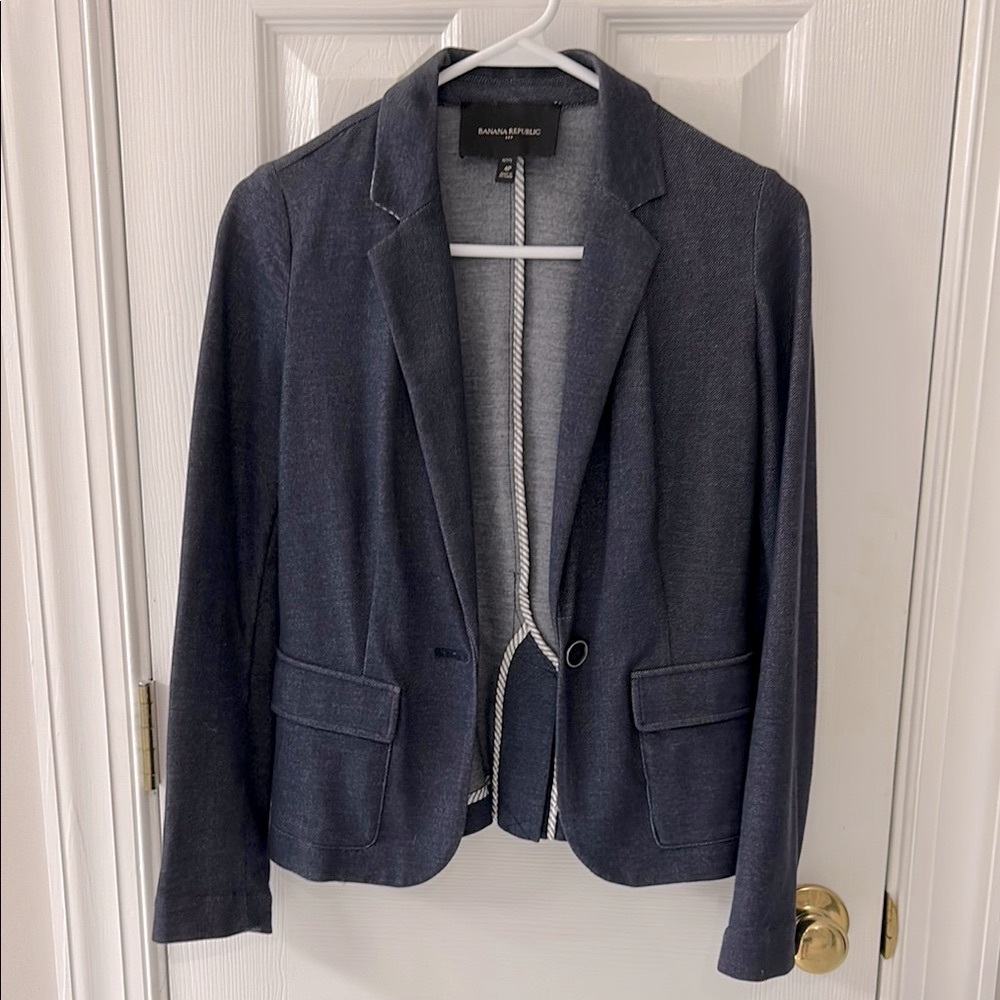 Banana Republic Blue Blazer Tailored Notched Lapels